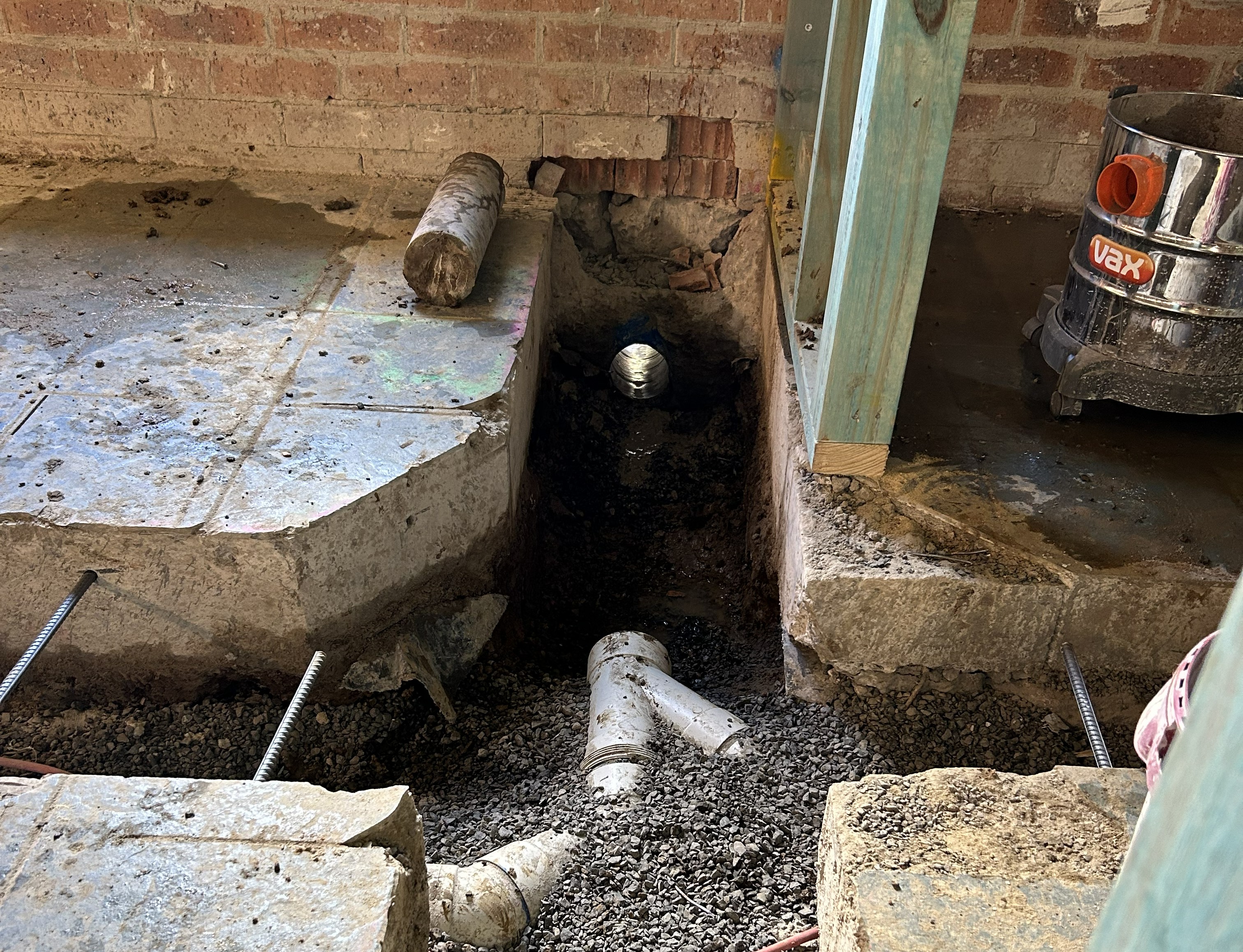 Trenching and coring on site